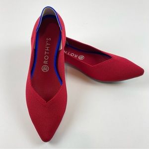 Rothy’s The Point Red Ballet Flats Size 10.5 Comfort Shoes Point
